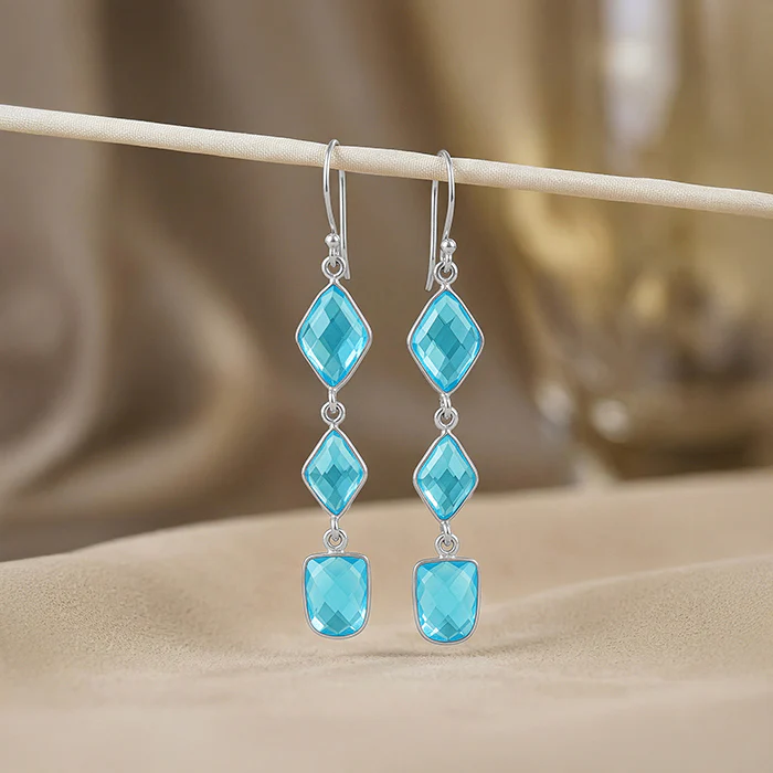 Silver Sky Drop Dangler Earrings - Image 2