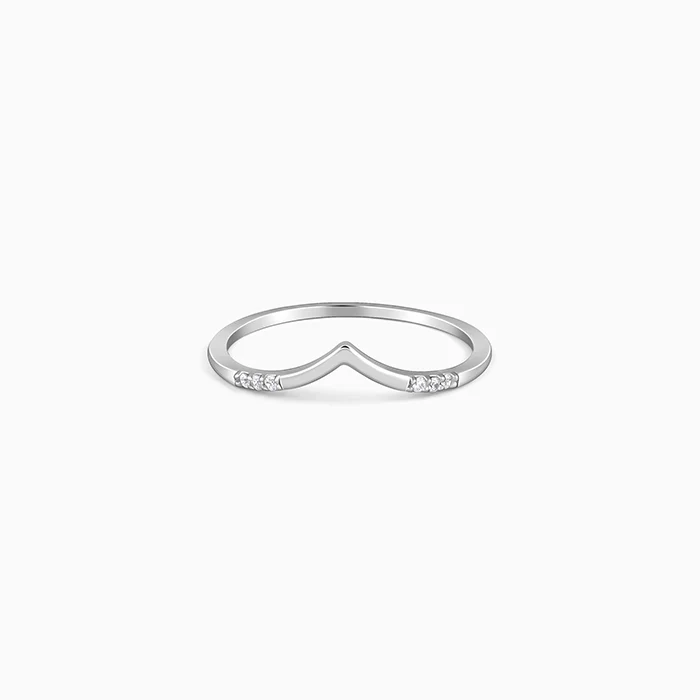 Silver Sleek Chevron Ring