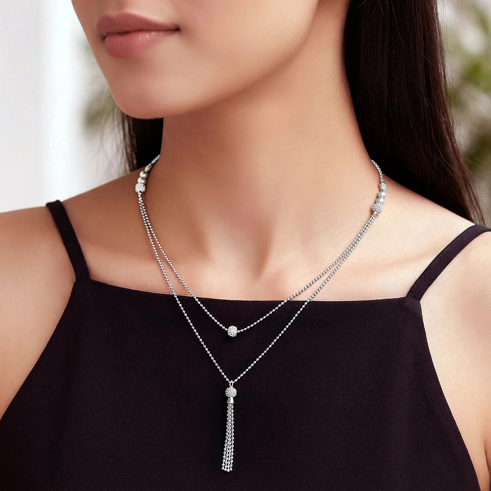 Silver Slow Dance Layered Necklace - Image 2