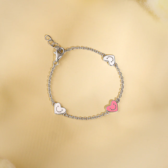 Silver Smiley Love Kids Bracelet (0 - 2 Years) - Image 2