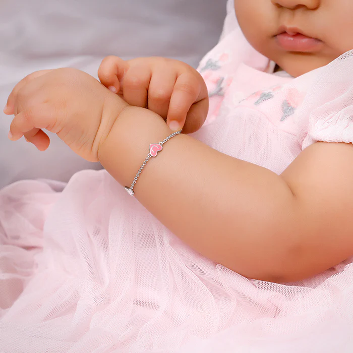 Silver Smiley Love Kids Bracelet (0 - 2 Years) - Image 3