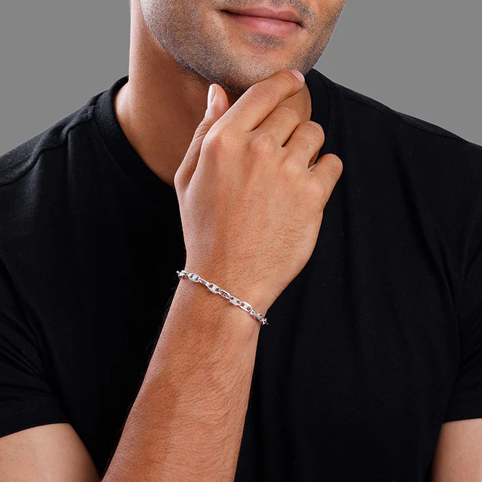 Silver Snail Chain Bracelet For Him - Image 3