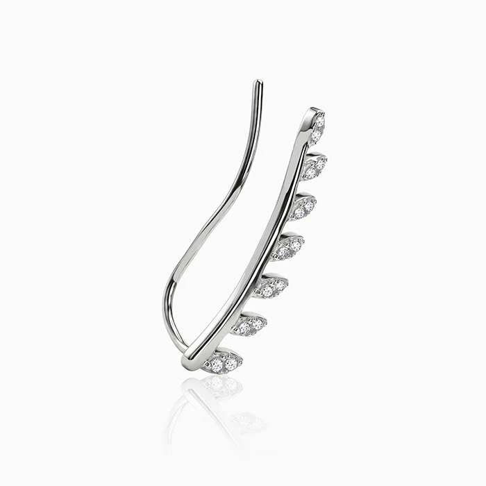 Silver Soft Vine Climber Earrings - Image 4