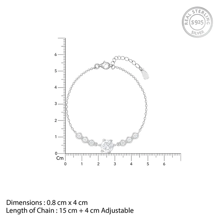 Silver Solitaire Grace Bracelet - Image 4