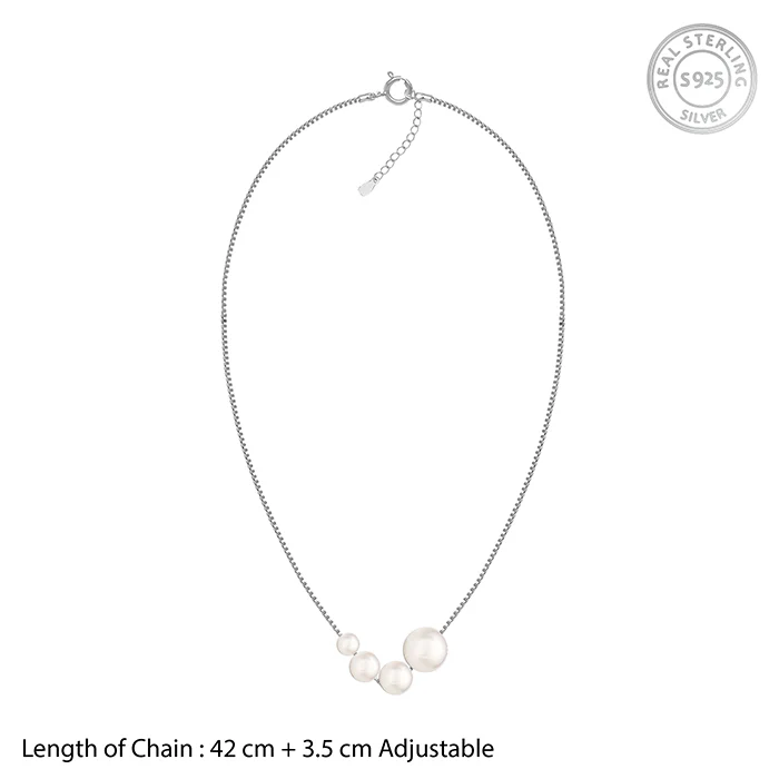 Silver South Sea Pearls Necklace - Image 4