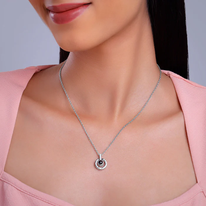 Silver A 100 I Love You Pendant With Link Chain - Image 4