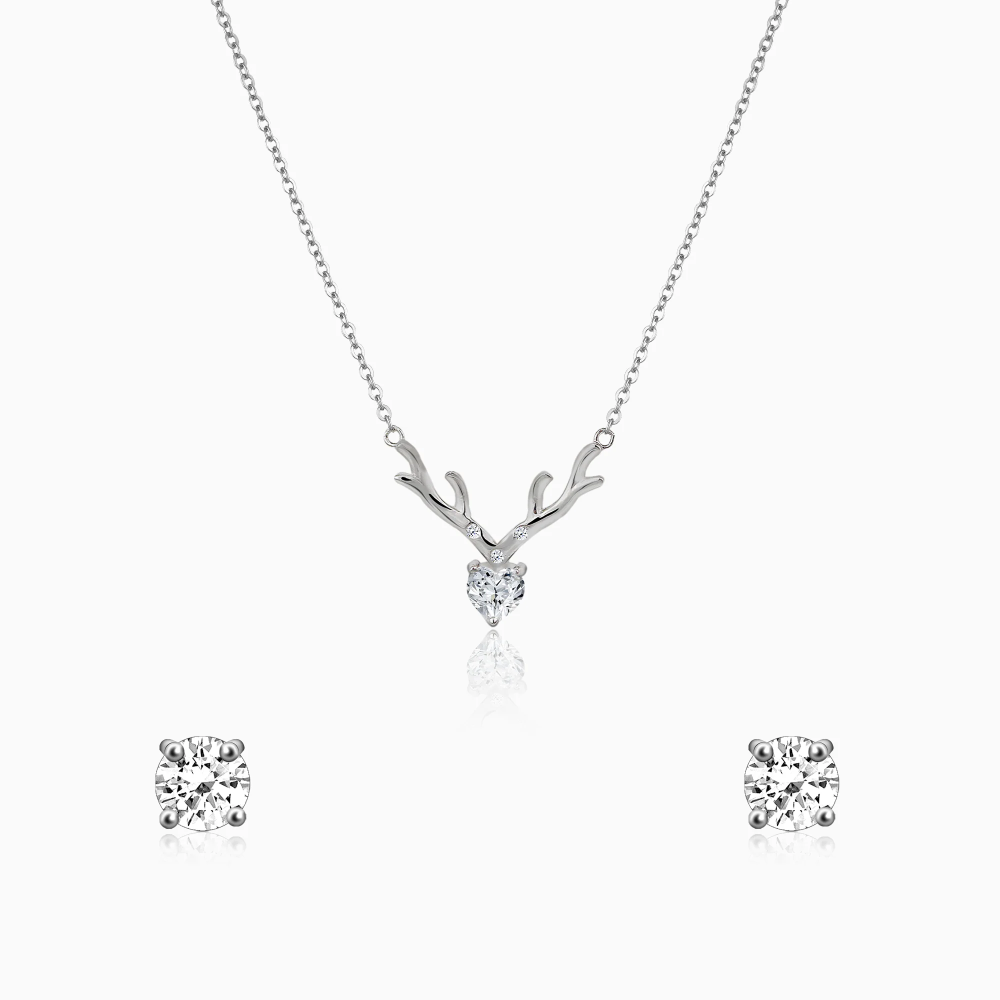 Silver Sparkling Deer Set