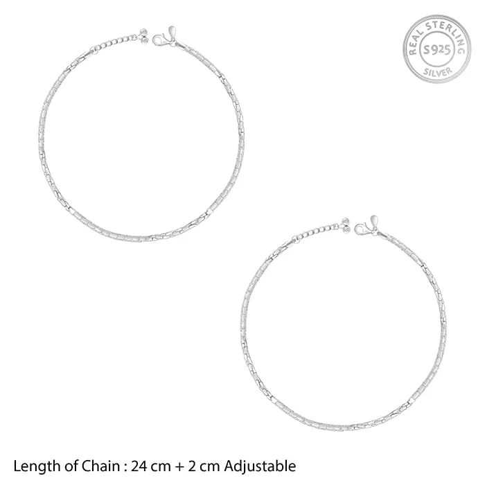 Silver Sparkling Light Anklet - Image 3