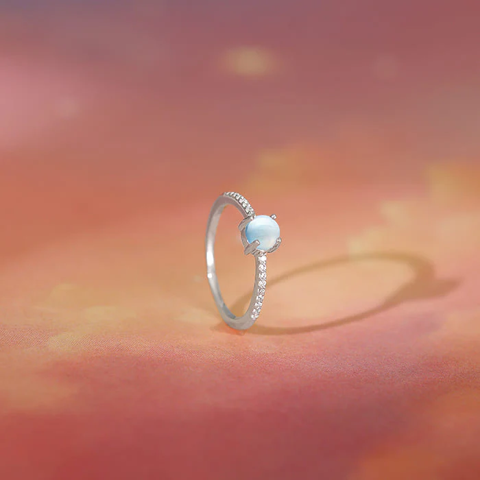 Silver Sparkling Moonstone Ring - Image 2
