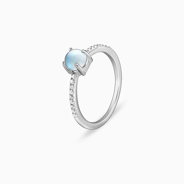 Silver Sparkling Moonstone Ring - Image 4