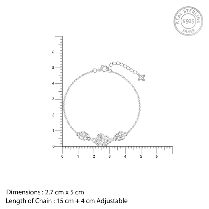 Silver Sparkling Roses Bracelet - Image 4