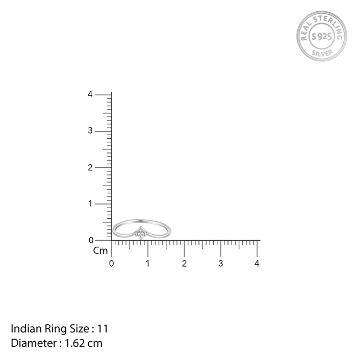Silver Sparkling V Ring - Image 5