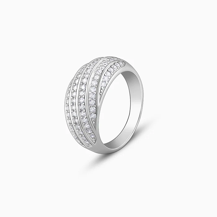 Silver Spired Dome Ring - Image 4