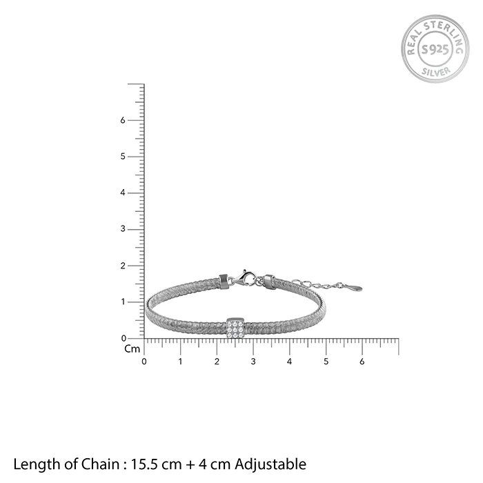 Silver Square Barrel Bracelet - Image 4