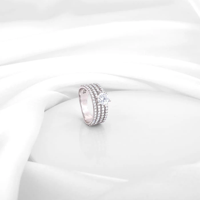 Silver Stacked Shine Ring - Image 3