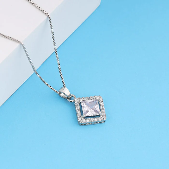 Silver Starlight Sparkle Pendant With Box Chain - Image 2