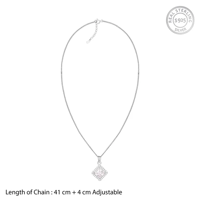 Silver Starlight Sparkle Pendant With Box Chain - Image 6
