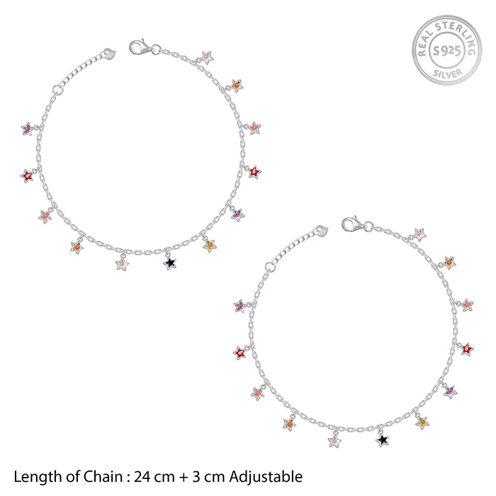 Silver Starry Charms Anklet - Image 4