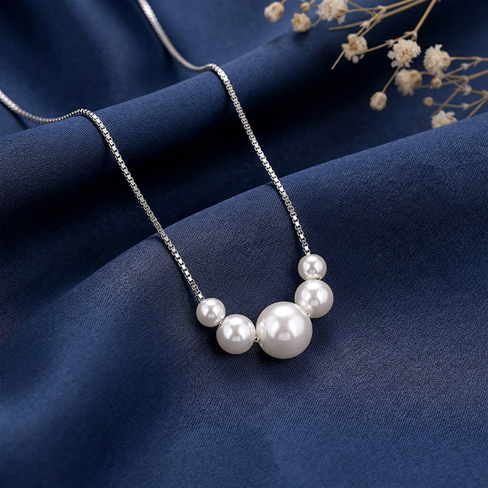 Silver Still Pearl Necklace - Image 2