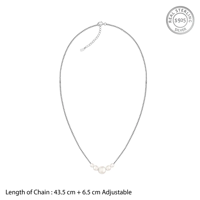 Silver Still Pearl Necklace - Image 4
