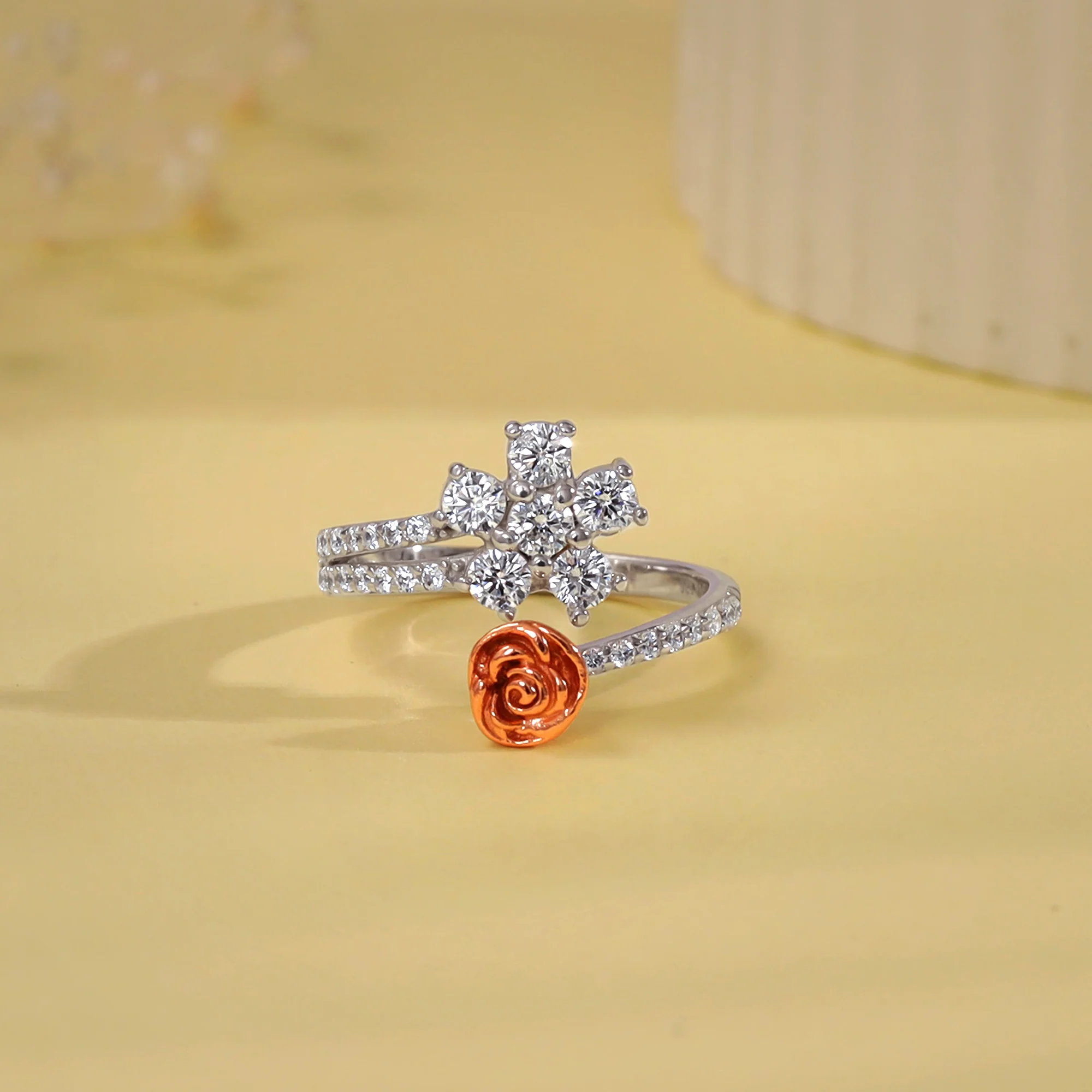 Anushka Sharma Silver Studded Rose Ring - Image 3