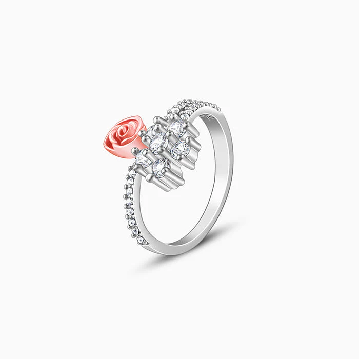 Anushka Sharma Silver Studded Rose Ring - Image 5