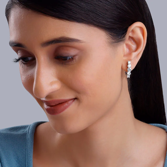 Silver Stunner Shine Hoop Earrings - Image 3