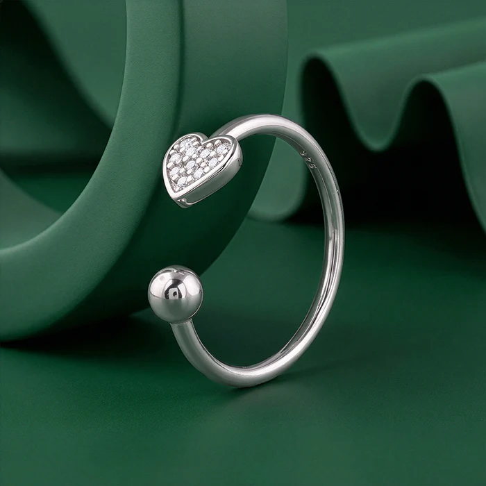 Silver Stylish Love Ring - Image 2