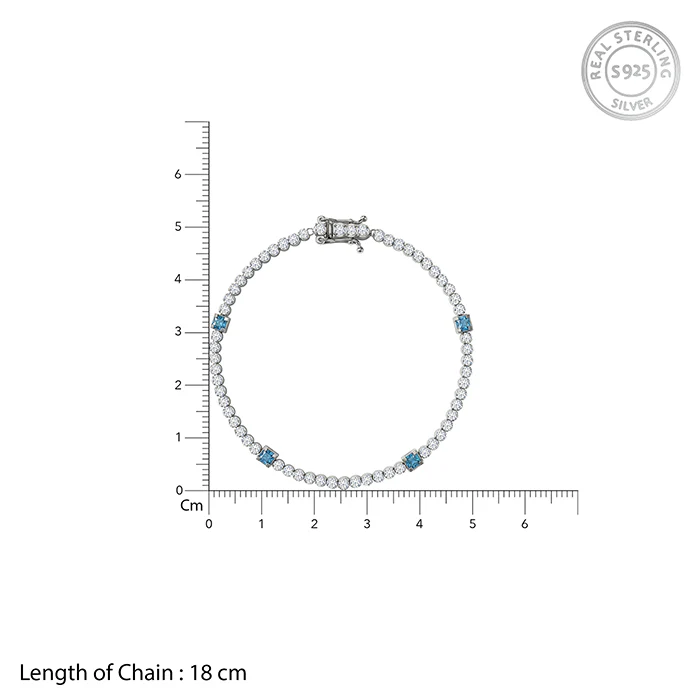 Silver Subtle Shine Tennis Bracelet (Size 18 cm) - Image 4