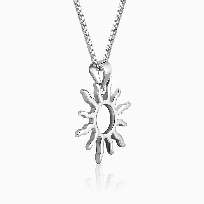 Silver Sunny Side Pendant With Link Chain For Him - Image 4