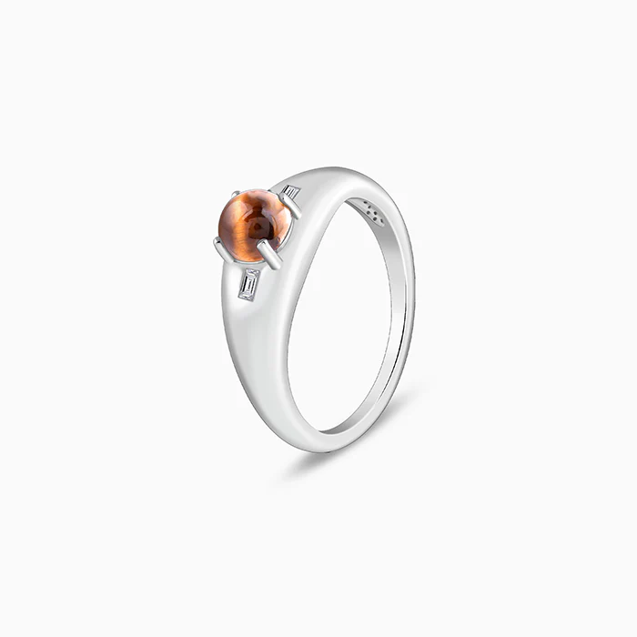 Silver Tiger Eye Ring For Him - Image 4
