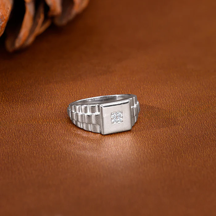 Silver Titan Square Ring For Him - Image 2