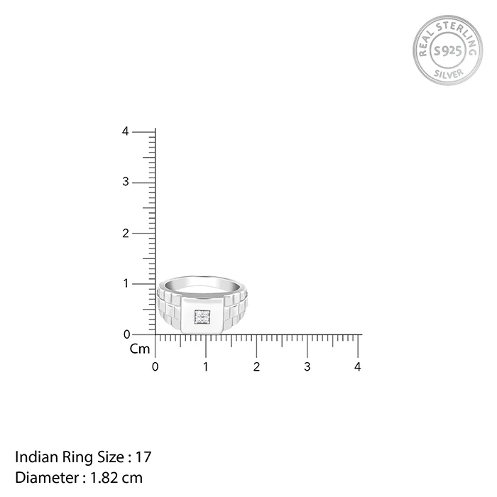 Silver Titan Square Ring For Him - Image 5