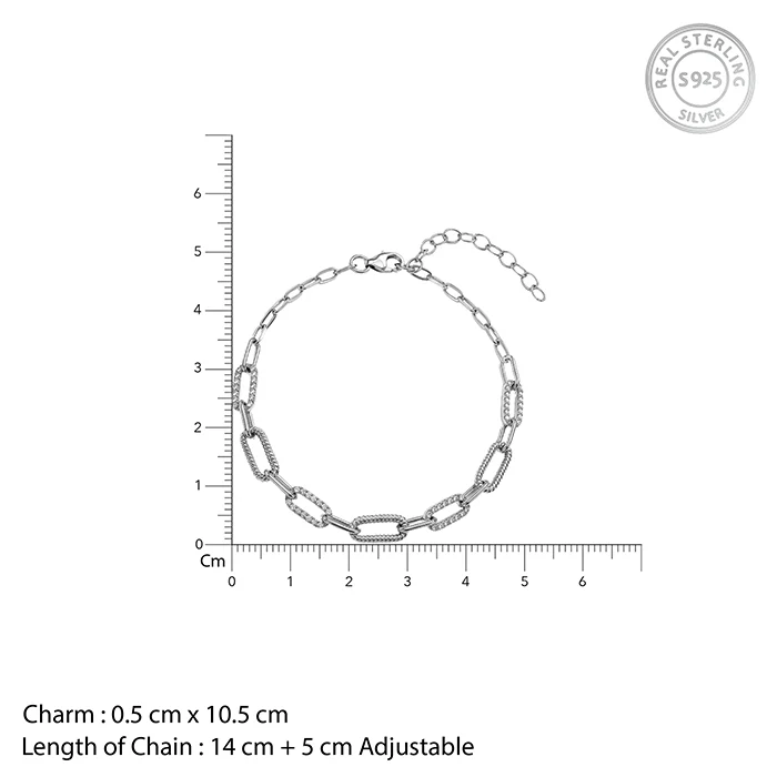 Silver Toned Paperclip Link Bracelet - Image 4