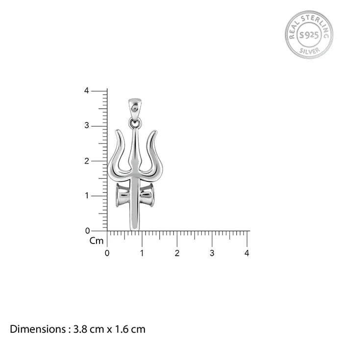 Silver Trident Pendant with Box Chain For Him - Image 5