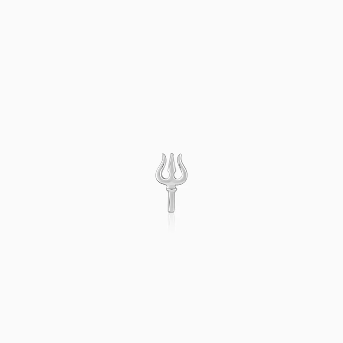 Silver Trident Stud For Him