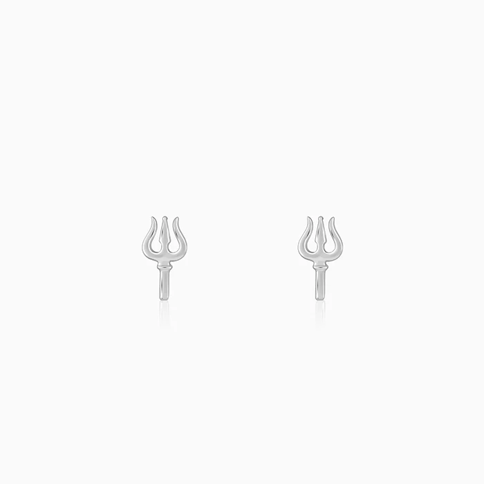 Silver Trident Stud For Him - Image 2