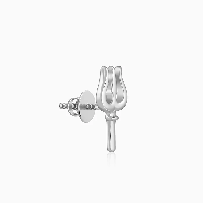Silver Trident Stud For Him - Image 5