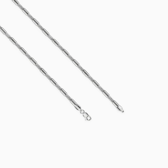 Silver Tube Link Chain For Him - Image 4