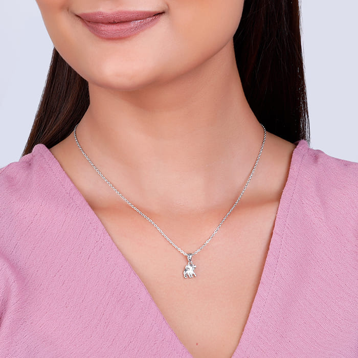 Silver Tusker Pendant With Link Chain - Image 3