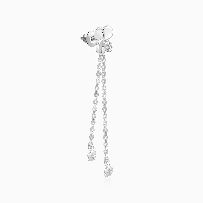 Silver Twilight Petals Earrings - Image 4
