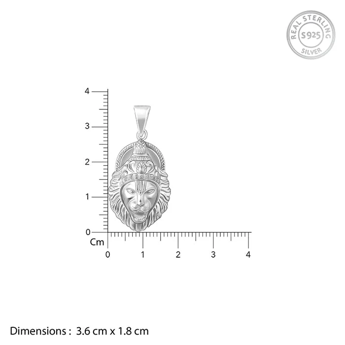Silver Ugra Narasimha Pendant   with Link Chain For Him - Image 6