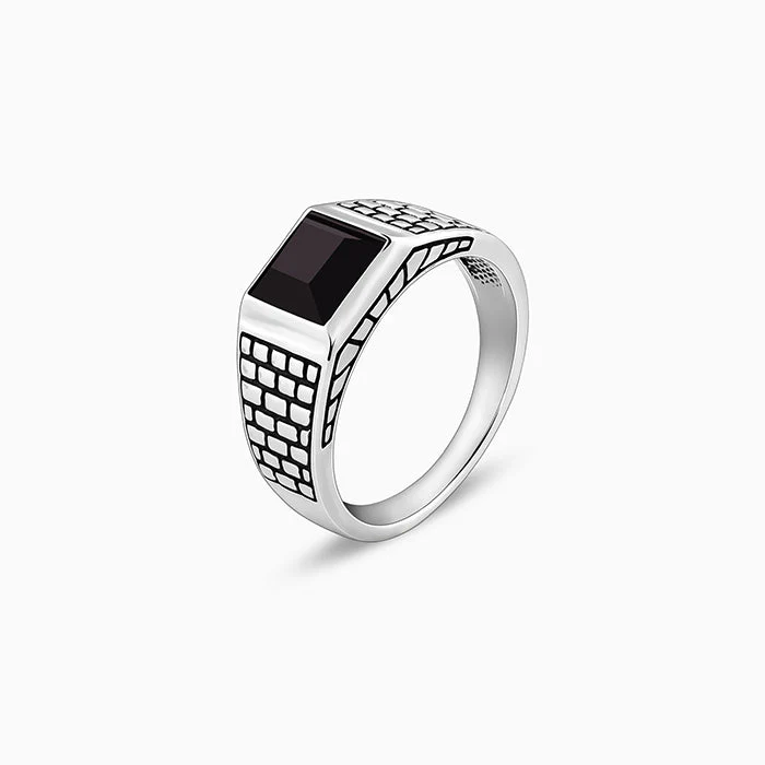 Silver Versatile Square Ring For Him - Image 4