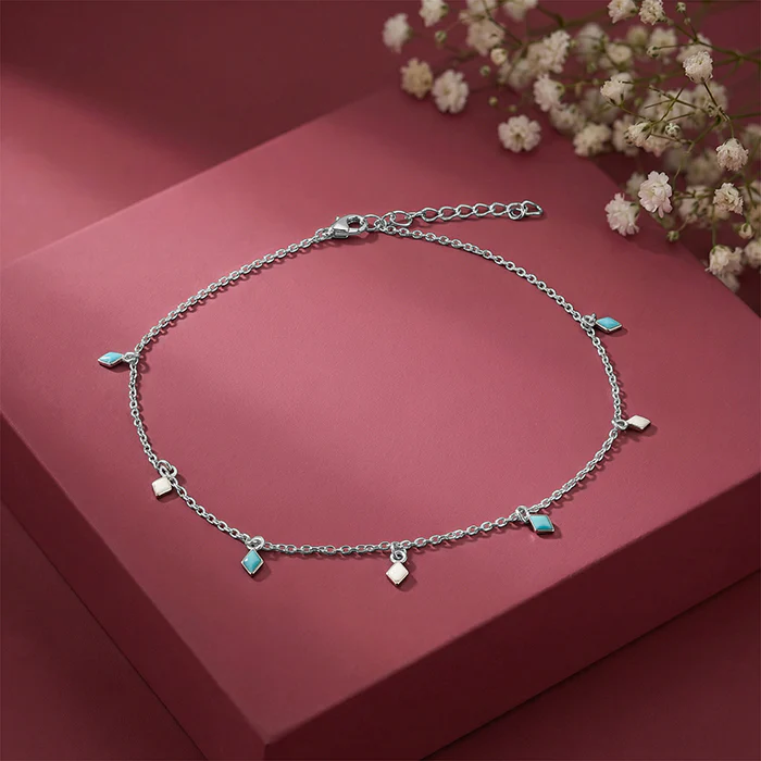 Silver Vibrant Charm Anklet - Image 2