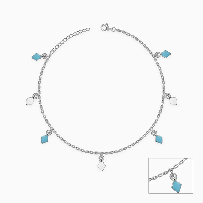 Silver Vibrant Charm Anklet - Image 3