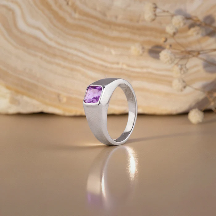 Silver Violet Edge Ring For Him - Image 2