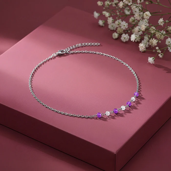 Silver Violet Tide Anklet - Image 2