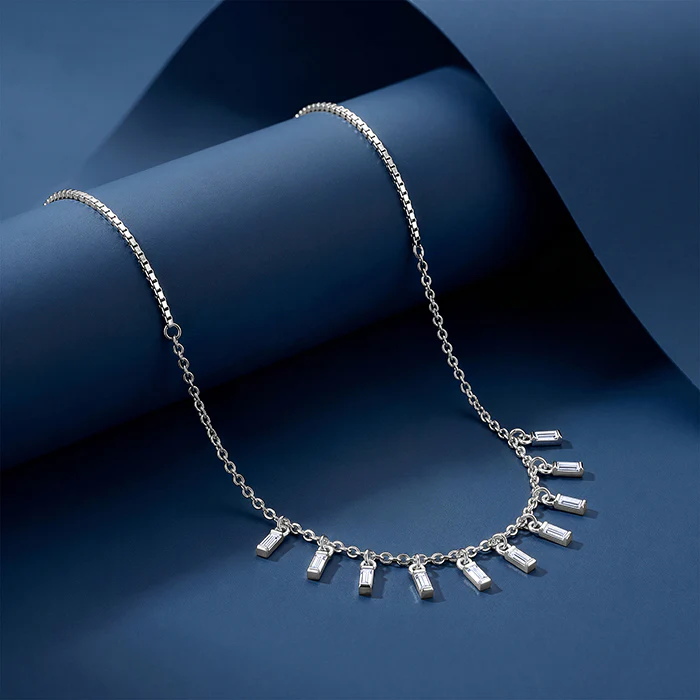 Silver Vira Glass Stone Choker Necklace - Image 2