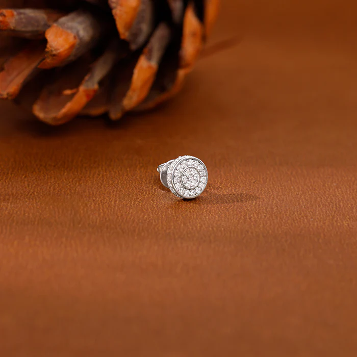 Silver White Ice Stud For Him - Image 3