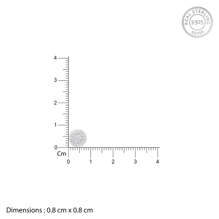 Silver White Ice Stud For Him - Image 6
